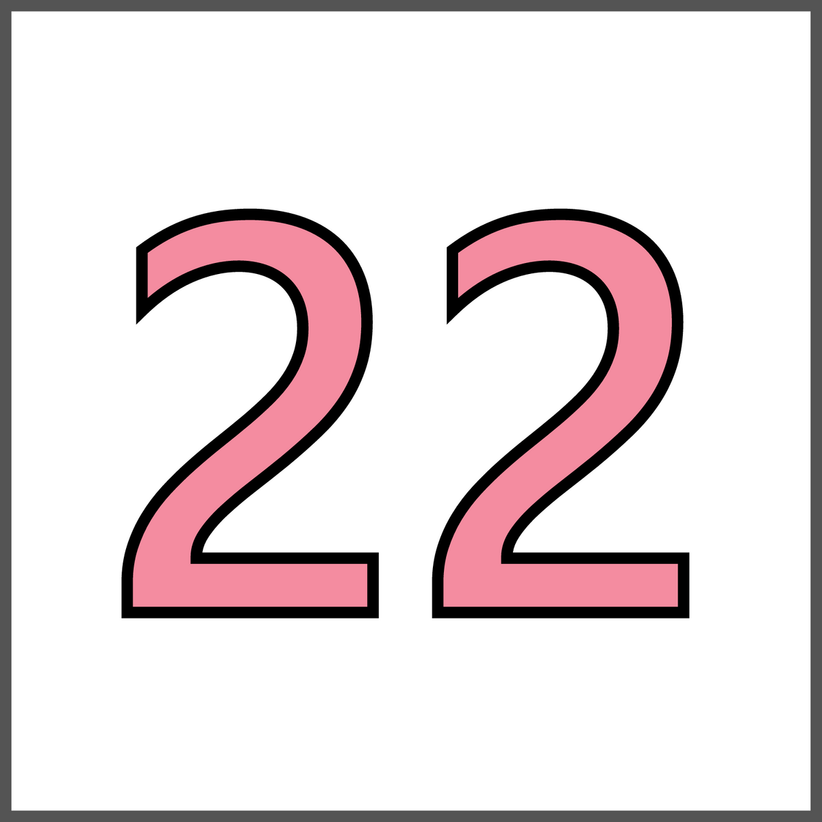 number 22 pink